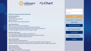 FAQs - MyChart - Login Page - Erlanger Health System