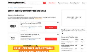 10% off • Ernest Jones Discount Codes • Evening Standard