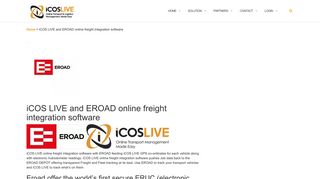 iCOS LIVE and EROAD online freight integration software