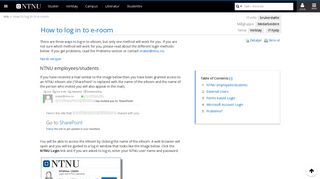 How to log in to e-room - Wiki - innsida.ntnu.no