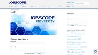 Log In | Jobscope ERP Manufacturing Software System