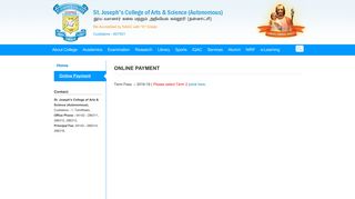 Online Payment | St. Joseph's College of Arts & Science