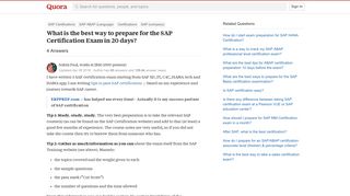 What is the best way to prepare for the SAP Certification Exam in ...