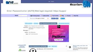 Error: Password error: [AUTH] Web login required: https://suppor ...