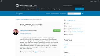 ERR_EMPTY_RESPONSE | WordPress.org