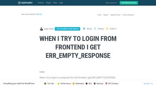 When I try to login from frontend I get ERR_EMPTY_RESPONSE - WPMU Dev