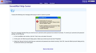 IncrediMail Help Center: Send and Receive Error - Authorization for ...