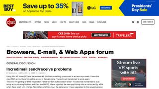 Incredimail send/receive problems - Forums - CNET
