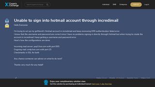Unable to sign into hotmail account through incredimail