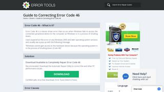 How to fix Error Code 46 | Windows Error Support - Error Tools