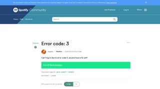 Solved: Error code: 3 - The Spotify Community