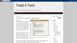 Todd 4 Tech: FMTG / ISA returning error accessing FTP