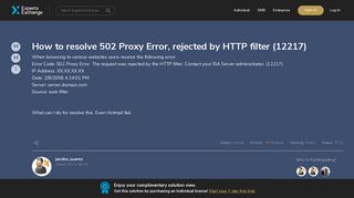 How to resolve 502 Proxy Error, rejected by HTTP filter (12217)