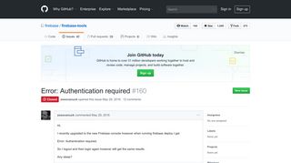 Error: Authentication required · Issue #160 · firebase/firebase-tools ...