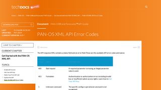 PAN-OS XML API Error Codes - Palo Alto Networks