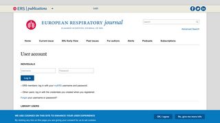 User account | European Respiratory Society