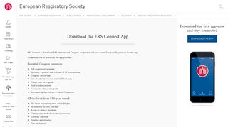 Download the ERS Connect App | European Respiratory Society