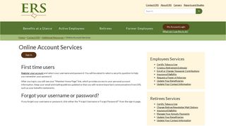 Online Account Services | ERS