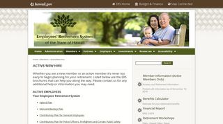 ERS | Active/New Hire - Hawaii Employees' Retirement System