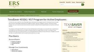 Texa$aver 401(k) / 457 Program - ERS - Texas.gov