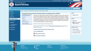 Campaign Finance Electronic Reporting & Tracking System (ERTS)