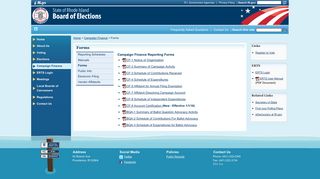 Rhode Island Board of Elections: Forms