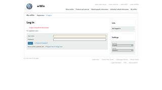 erWin Log in < Volkswagen AG erWin Online