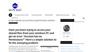 es file explorer account has no permissions - PC Stuff