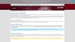 Content Server Authorisation - Cosmos - ESA