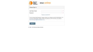 ESA Online: Please Sign In