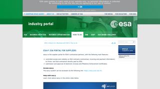 esa-p: ESA portal for suppliers / How to do / Business with ESA / About ...
