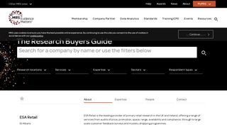 ESA Retail | Market Research Agencies | The Research Buyers Guide
