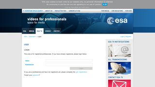 ESA Television - Login