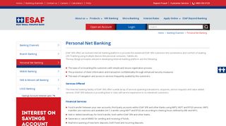 Personal Net Banking - ESAF Small Finance Bank