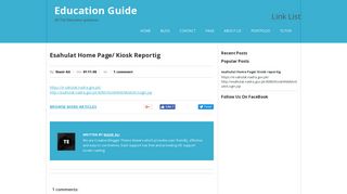 esahulat Home Page/ Kiosk reportig | Education Guide