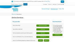 Electric Ireland - online services for business