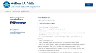 Workshop Help & Registration - Wilbur D. Mills