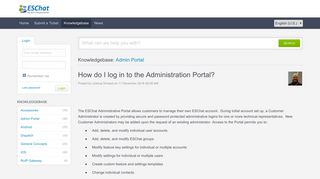 How do I log in to the Administration Portal? - Powered by ... - ESChat
