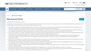 New Account Forms - Eschenbach
