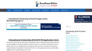 Uttarakhand Scholarship 2018-19 Apply Online @scholarships.gov.in