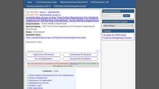 escholarship.uk.gov.in One Time Online Registration For Students ...