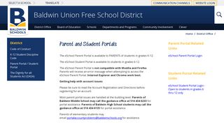 District / Parent Portal / Student Portal - Baldwin School District