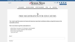 Free Registration | eSchool News