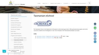 Tasmanian eSchool - The Department of Education Tasmania