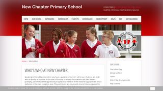 New Chapter Primary - Who's Who - New Chapter Primary School