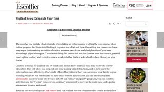 Student News: Schedule Your Time - Escoffier Online International ...