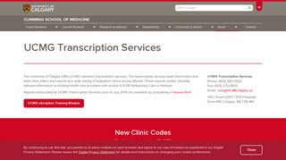 UCMG eScription | Cumming School of Medicine | University of Calgary