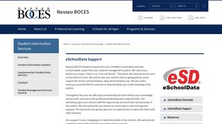 Student Information Services / eSchoolData Support - Nassau BOCES