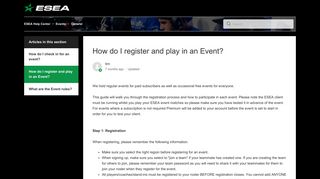 How do I register and play in an Event? – ESEA Help Center