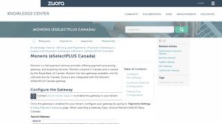 Moneris (eSelectPLUS Canada) - Zuora